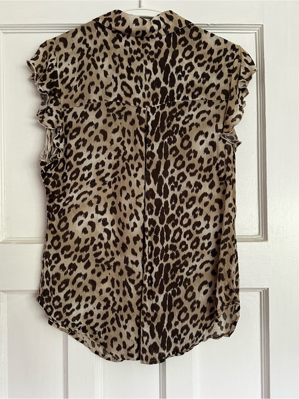 Leopard Print Button-Front Blouse |100% Viscose - Picture 2 of 4